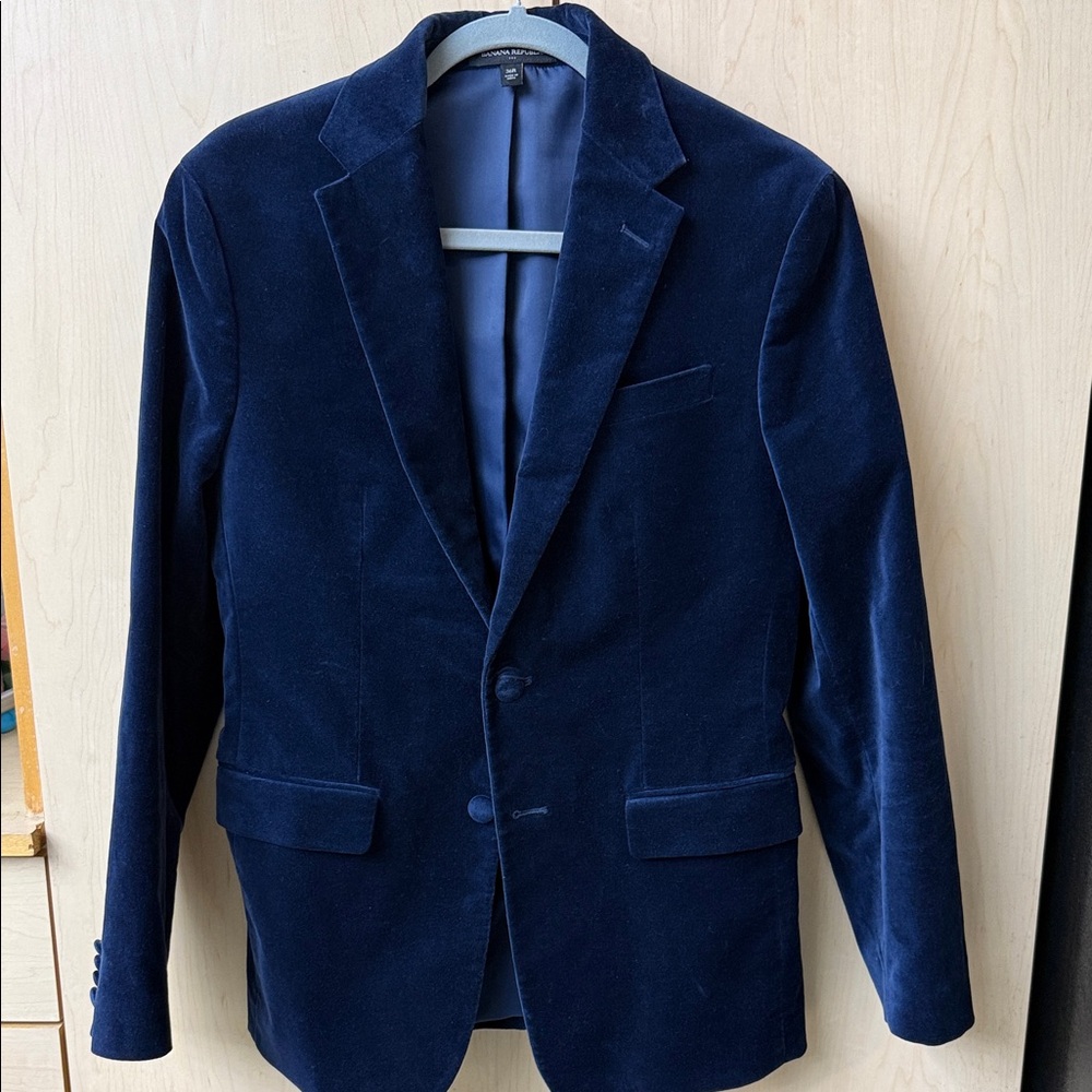 Banana Republic Deep Blue Velvet Blazer